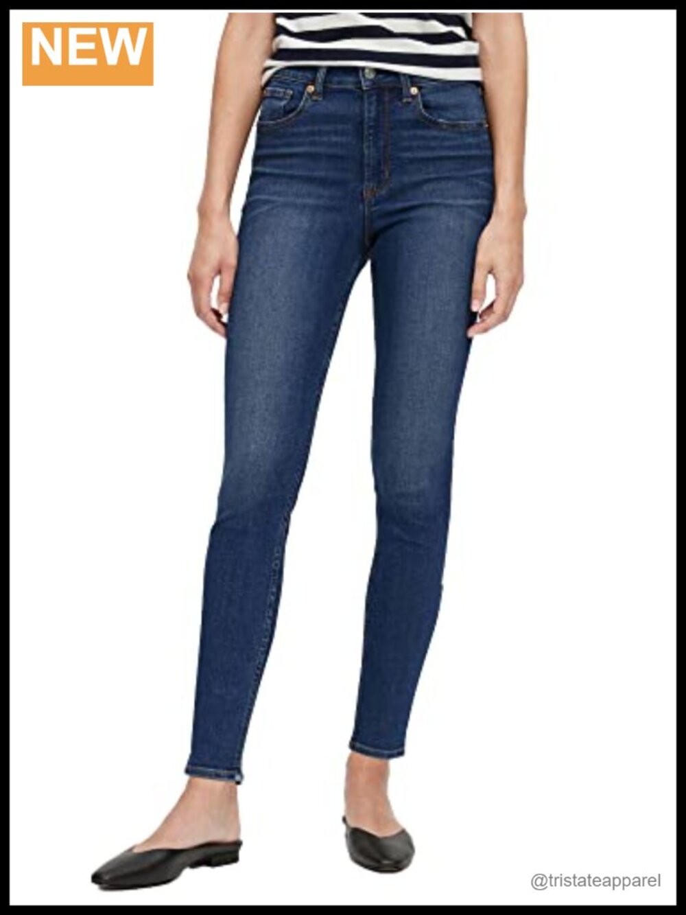 High Rise Legging Jeans Skinny Fit Pull On Five-Pocket Casual
